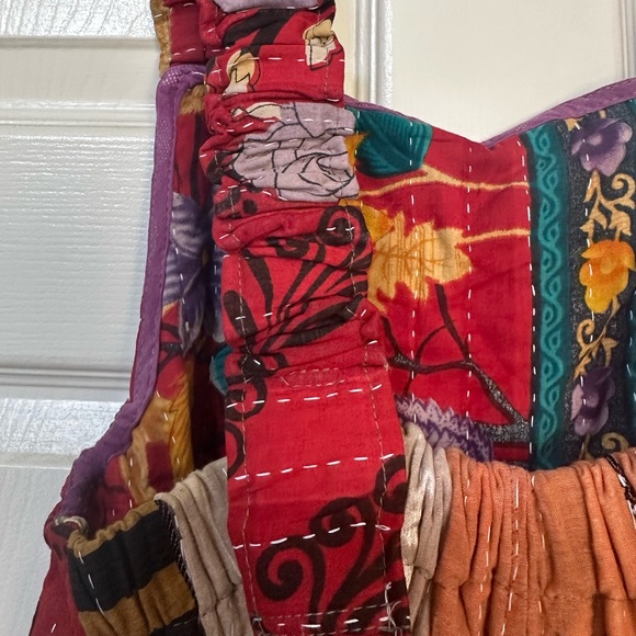 Kantha Handmade Recycled Saris Overalls India One of a Kind NEW - Picture 5 of 5